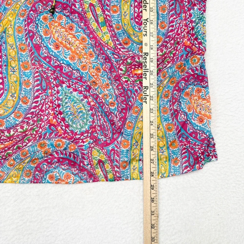 Lauren Ralph Lauren Top Plus Size 2X Multicolor Paisley Floral Ruffle Trim NW - Picture 8 of 8